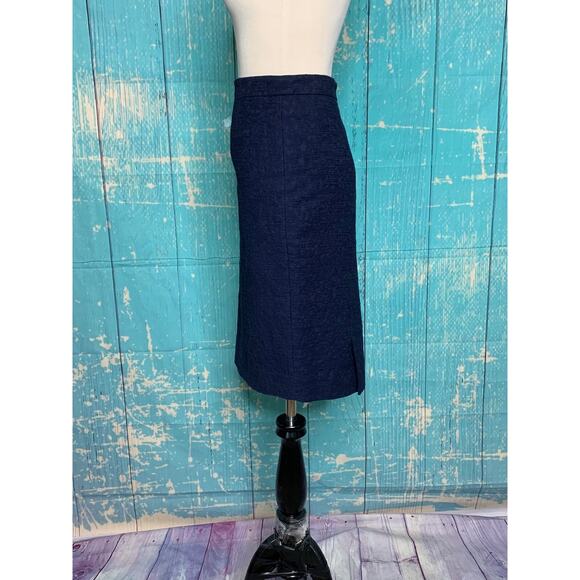 MM. Lafleur The Cobble Hill 2.0 Navy Blue Cotton Jacquard skirt size 1X - Picture 9 of 11